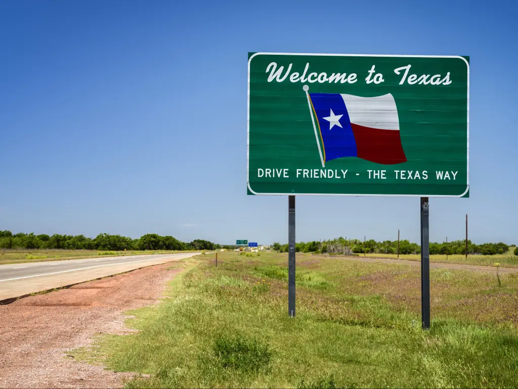 Welcome to Texas State sign on a sunny day