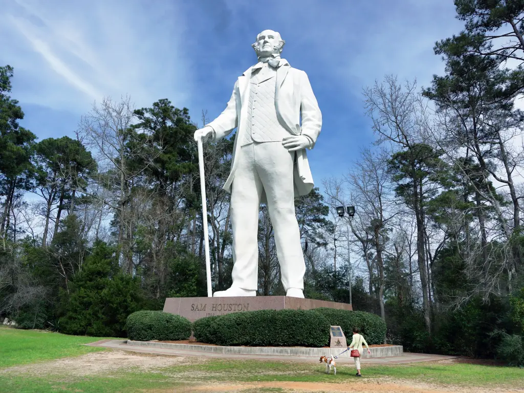 70ft tall statue of Sam Houston in Huntsville, Texas