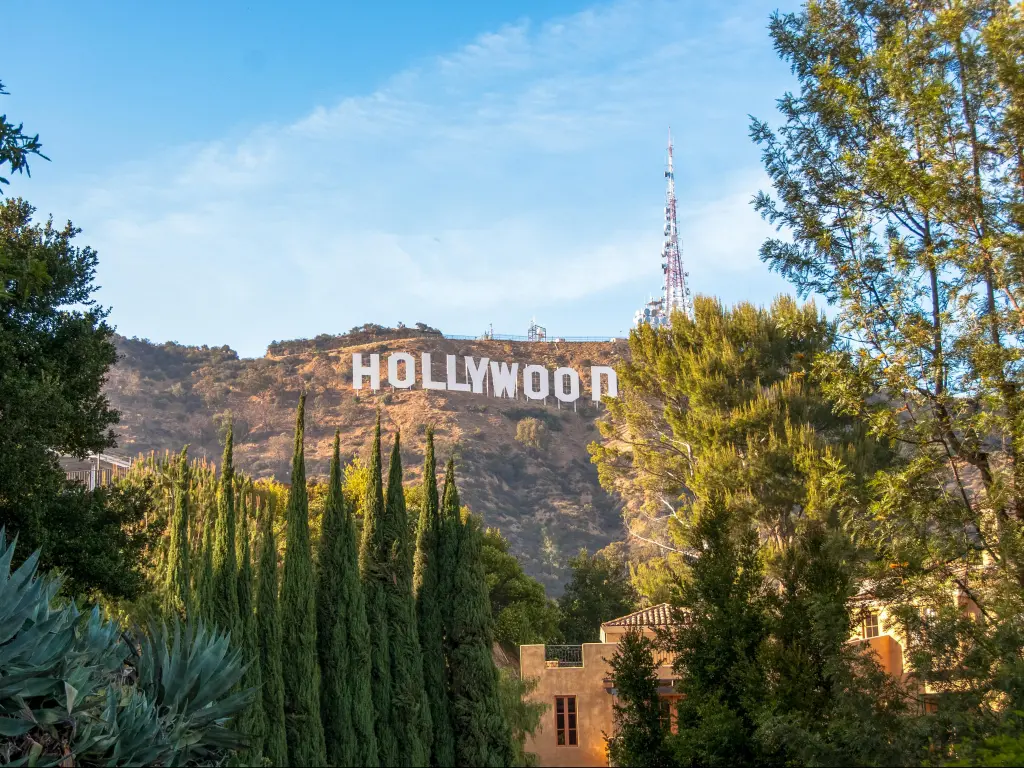 Famous landmark Hollywood Sign in Los Angeles, California.