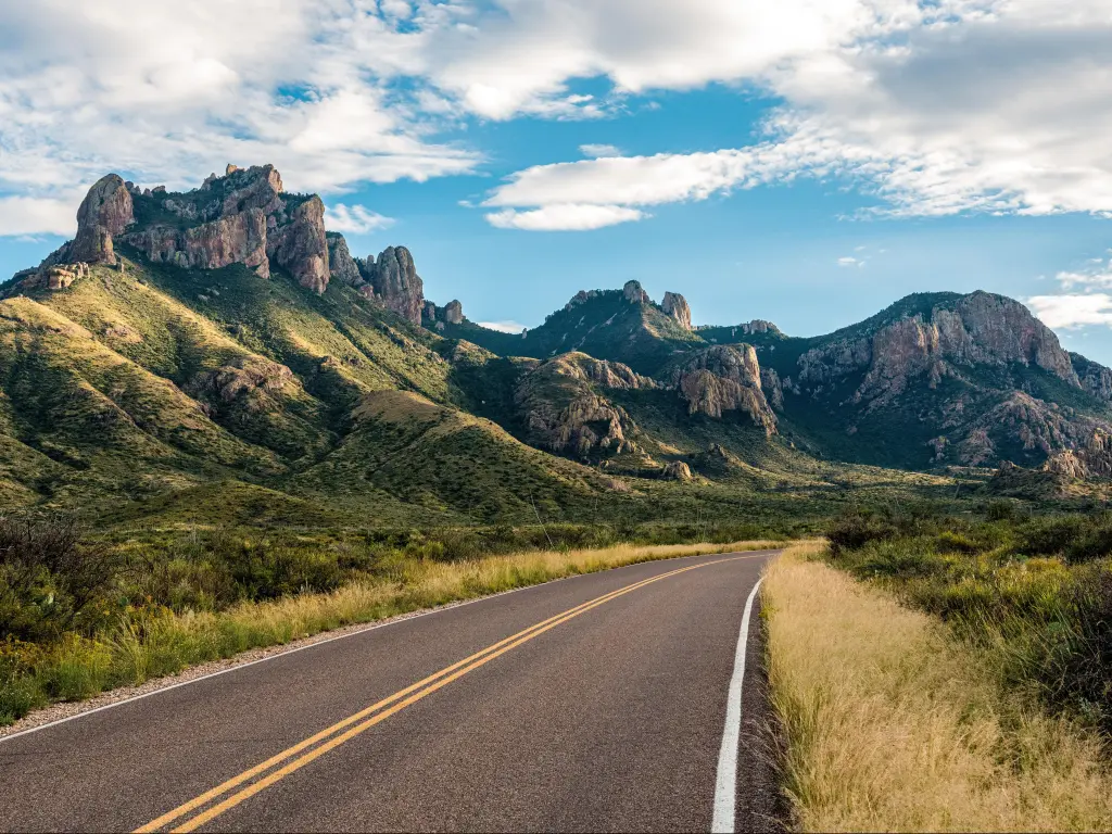 Famous panoramic view of the Chisos mountains in Big Bend NP, USA