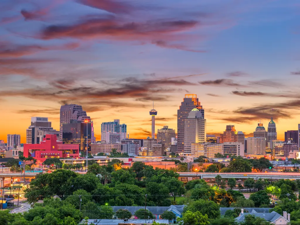 Sunset over San Antonio, Texas